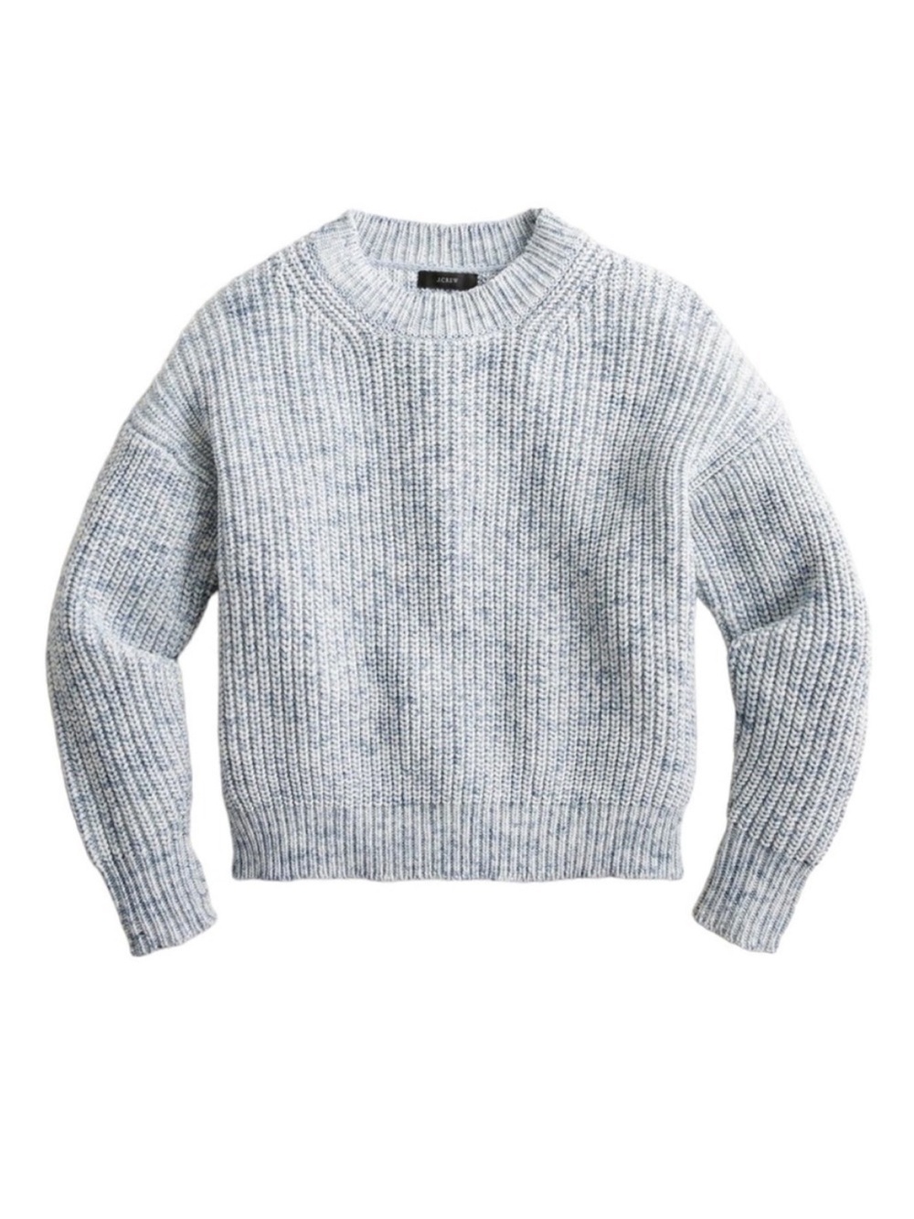 J Crew Marled cotton-blend crewneck knit sweater Midnight Spray Dye M